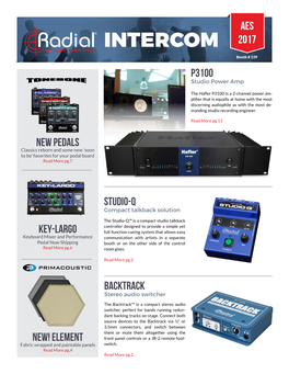 Intercom 2017 Booth # 239 P3100 Studio Power Amp