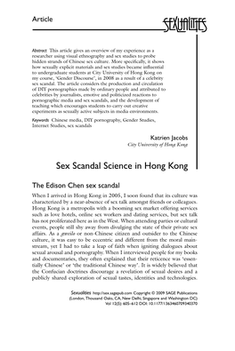 Sex Scandal Science in Hong Kong