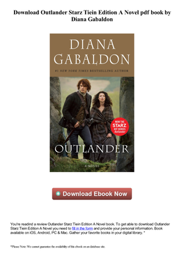 Download Outlander Starz Tiein Edition a Novel Pdf Ebook by Diana