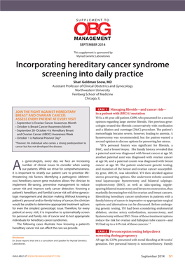 Incorporating Hereditary Cancer Syndrome Screening Into Daily
