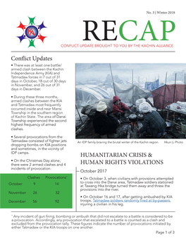 Conflict Updates HUMANITARIAN CRISIS & HUMAN RIGHTS