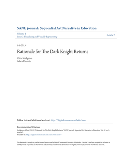 Rationale for the Dark Knight Returns 56