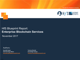 Hfs Blueprint Report: Enterprise Blockchain Services November 2017