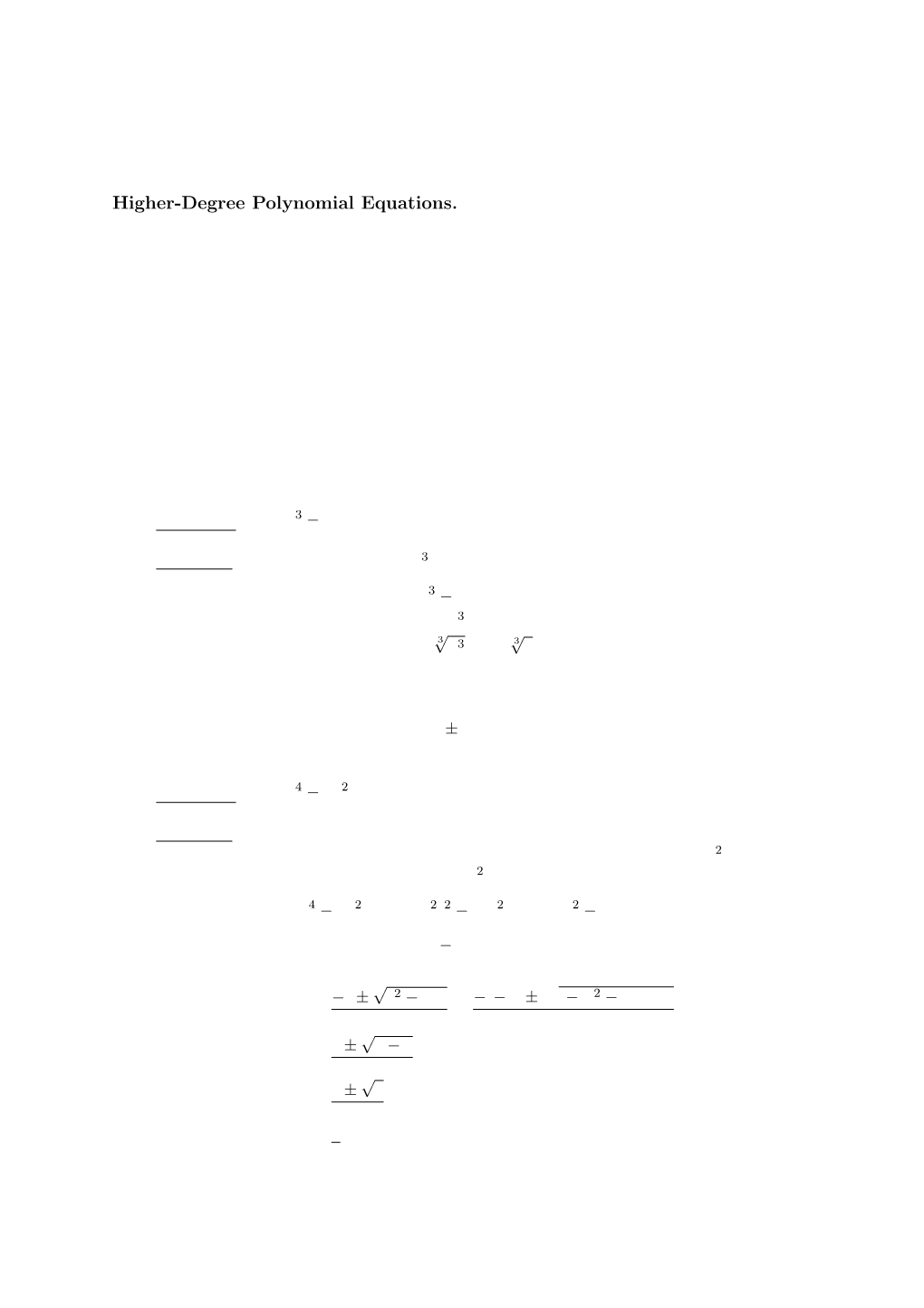 Higher-Degree Polynomial Equations