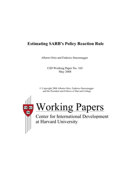 CID Working Paper No. 165 :: Estimating