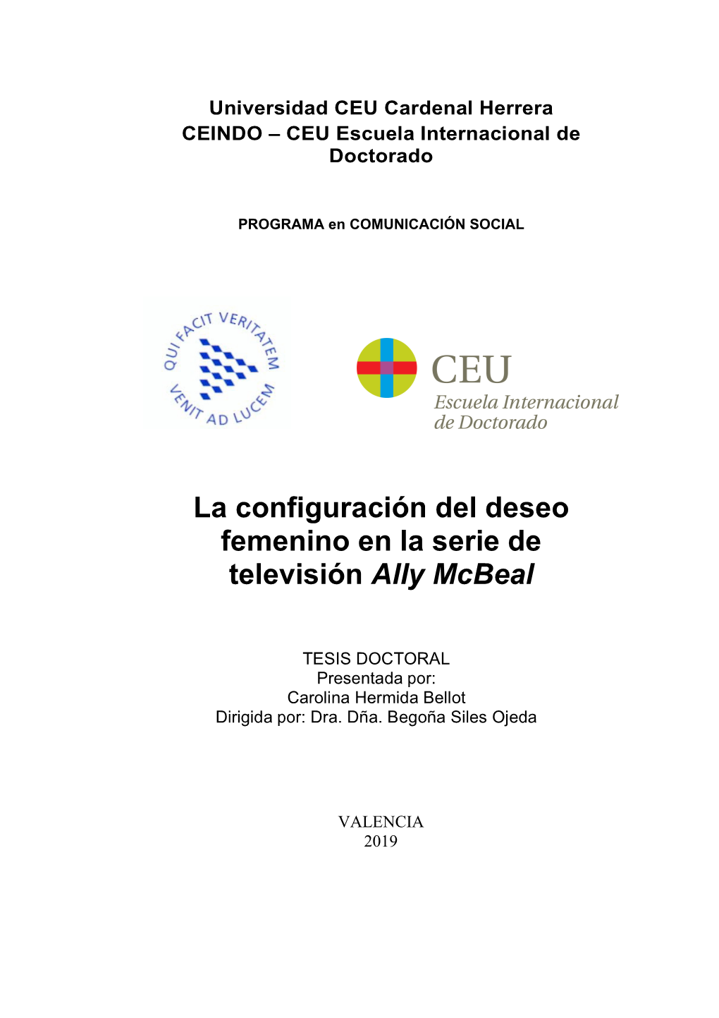 La Configuración Del Deseo Femenino En La Serie De Televisión "Ally Mcbeal"