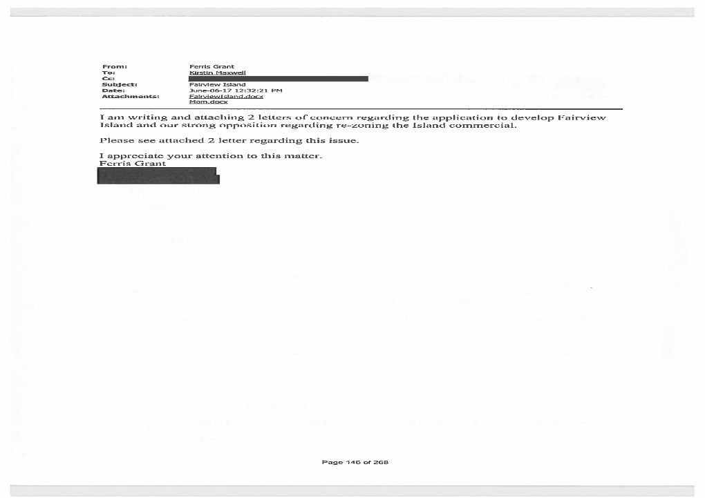 I Am Writing and Attaching 2 Letters of Concern Regarding the Application to Develop Fairview Island and Our Strong Opposition R