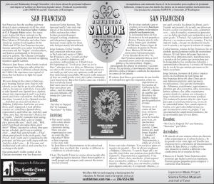 SAN FRANCISCO SAN FRANCISCO San Francisco Has the Smallest and Most Musician Carlos Santana