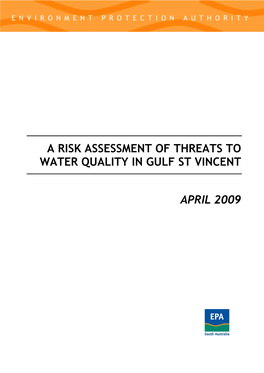 Risk Assessment of Threats to Water Quality in Gulf St Vincent