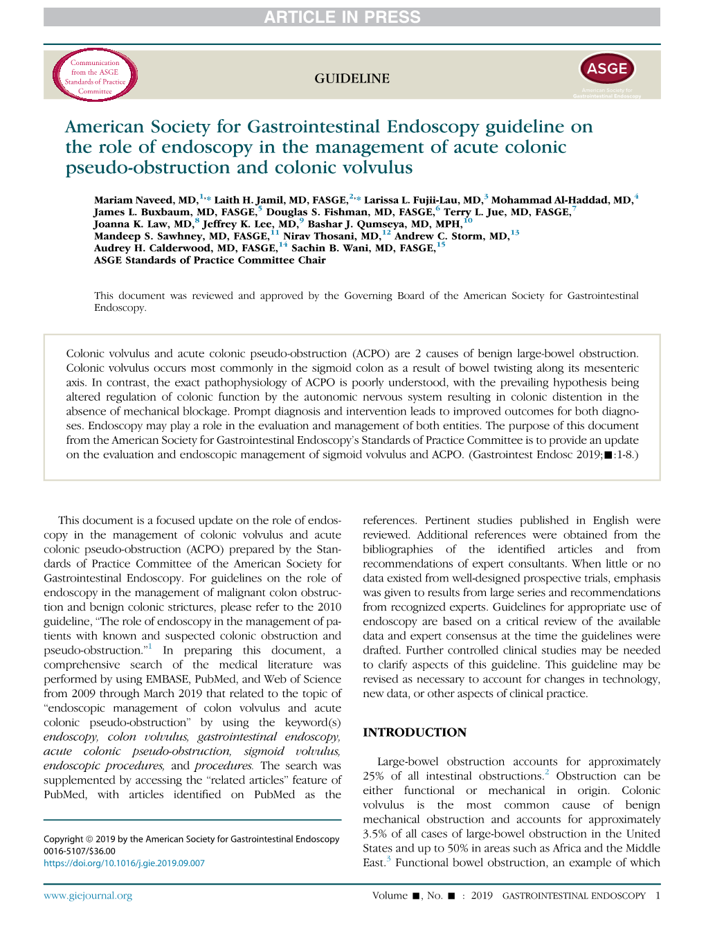 American Society for Gastrointestinal Endoscopy Guideline on the Role ...