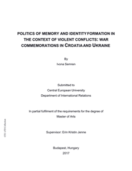 Politics of Memory and Identityformation in The