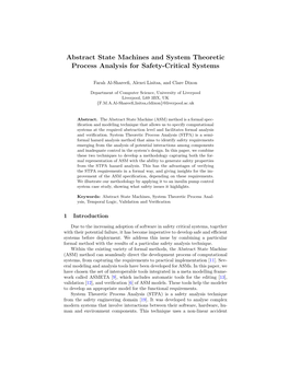 Abstract State Machines and System Theoretic Process Analysis for Safety-Critical Systems