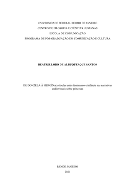 Universidade Federal Do Rio De Janeiro Centro De Filosofia E Ciências Humanas Escola De Comunicação Programa De Pós-Graduação Em Comunicação E Cultura