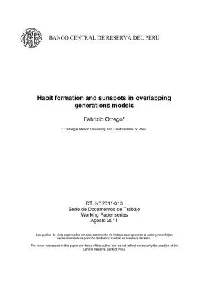 Habit Formation and Sunspots in Overlapping Generations Models
