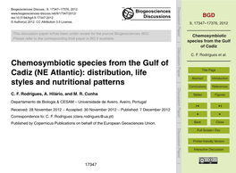 Chemosymbiotic Species from the Gulf of Cadiz