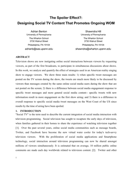 The Spoiler Effect?: Designing Social TV Content That Promotes Ongoing