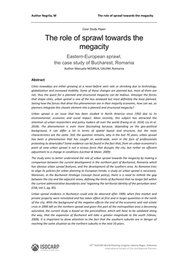 The Role of Sprawl Towards the Megacity