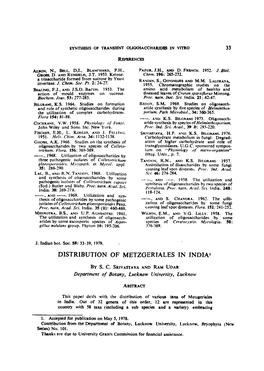 Distribution of Metzgeriales in India*