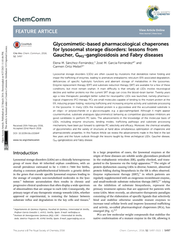 Glycomimetic-Based Pharmacological Chaperones for Lysosomal Storage Disorders: Lessons from Gaucher, GM1-Gangliosidosis and Fabr