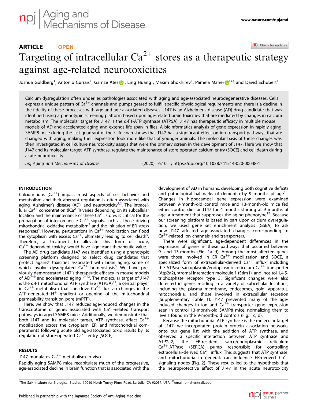 Targeting of Intracellular Ca2+ Stores As a Therapeutic Strategy Against Age-Related Neurotoxicities