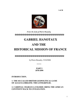 Gabriel Hanotaux and the Historical Mission of France