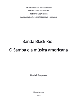 Banda Black Rio: O Samba E a Música Americana