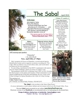 The Sabal April 2018