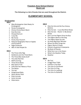 District Reading List