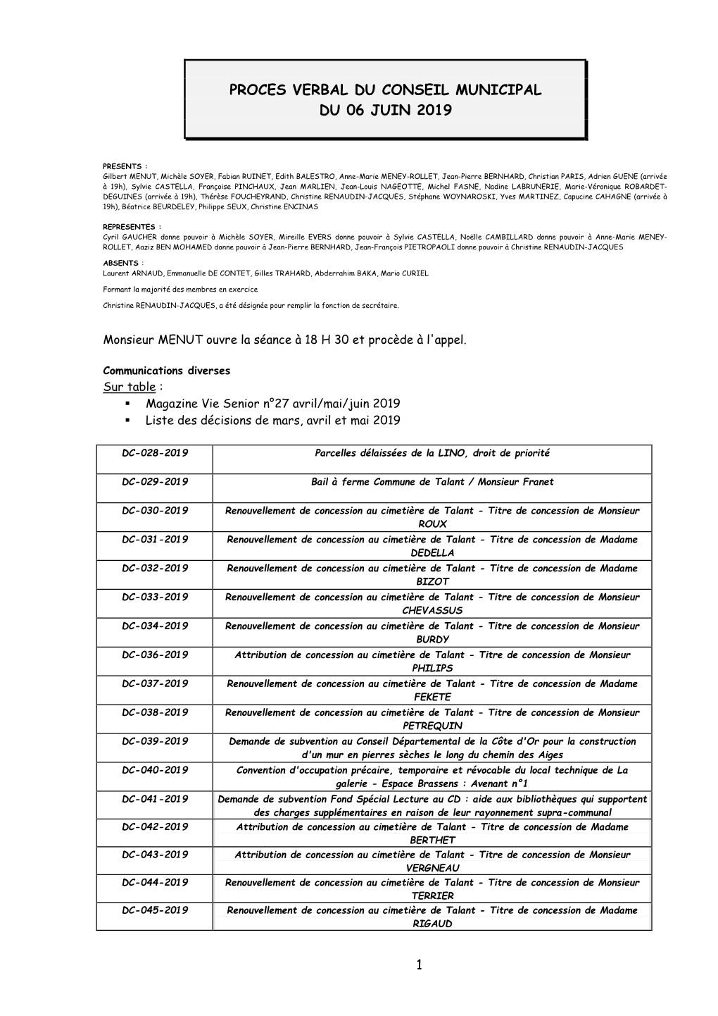 Compte Rendu Du Conseil Municipal