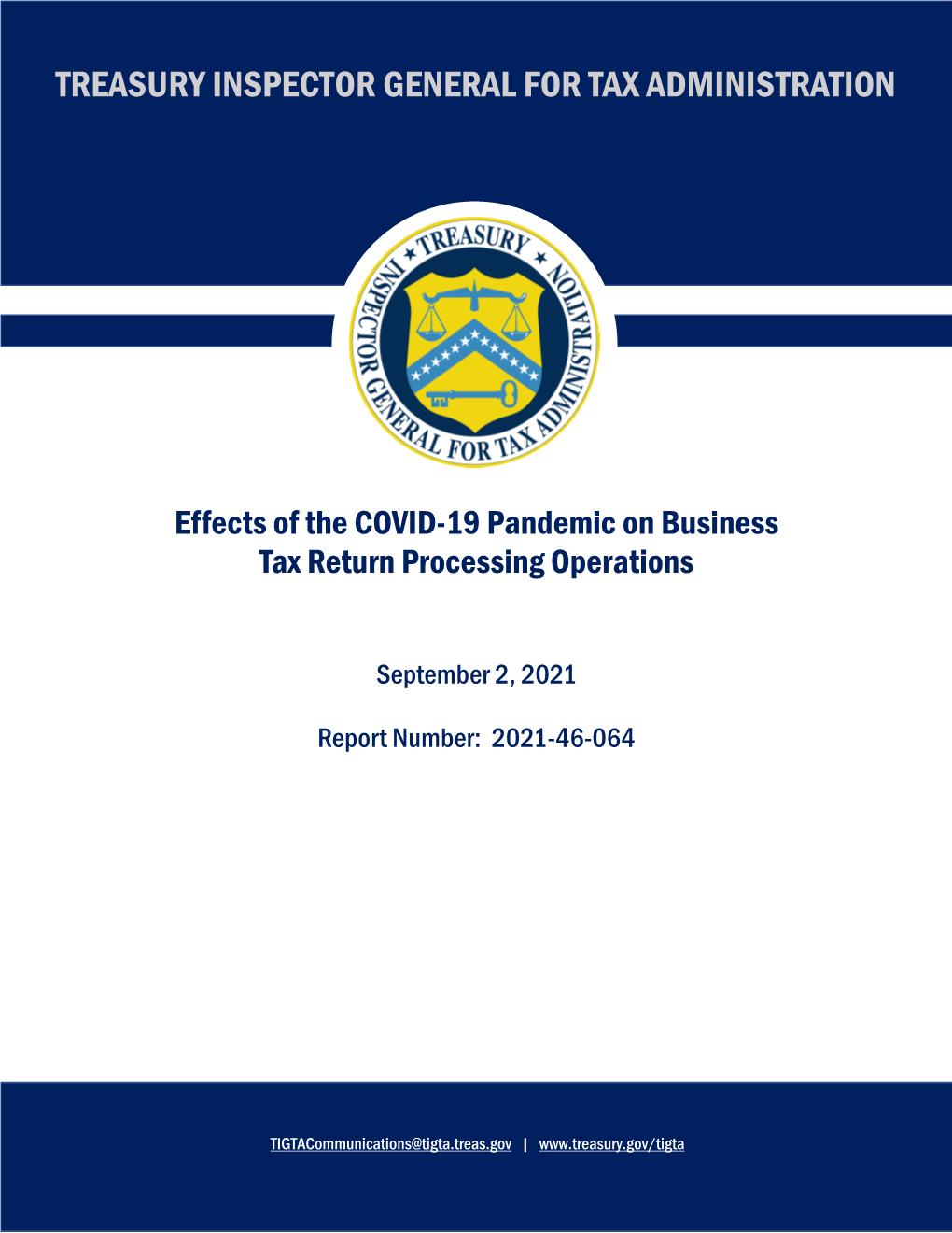 Effects of the COVID-19 Pandemic on Business Tax Return Processing Operations