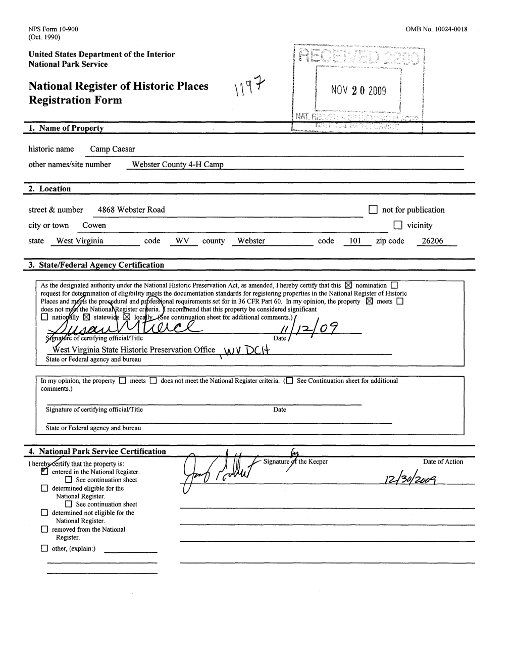 National Register of Historic Places Continuation Sheet