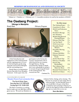 The Oseberg Project: in This Issue !Vikings in Memphis the Oseberg Project� P