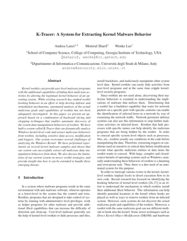 K-Tracer: a System for Extracting Kernel Malware Behavior