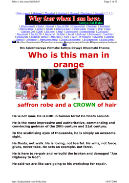 Who Is This Man Sai Baba? Page 1 of 13