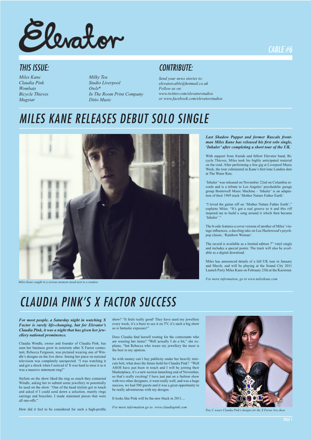 Miles Kane Releases Debut Solo Single Claudia Pink's X