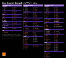Lista De Opțiuni Orange Home TV Prin Cablu