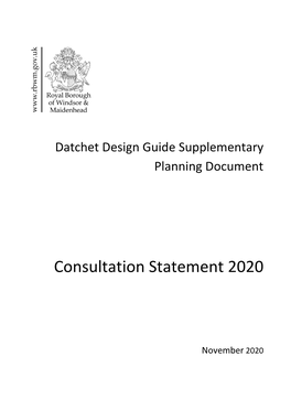 Consultation Statement 2020