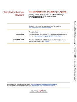 Tissue Penetration of Antifungal Agents