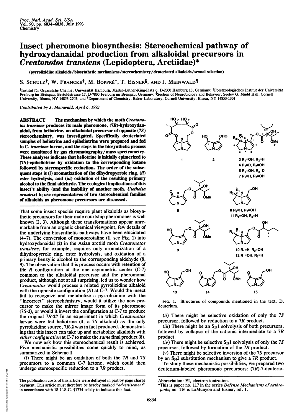 Insect Pheromone Biosynthesis: Stereochemical Pathway Of