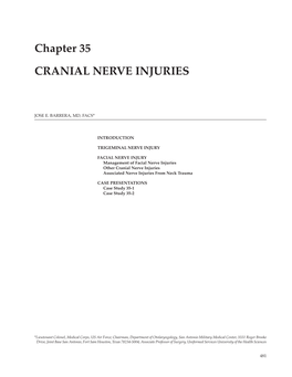 Chapter 35 CRANIAL NERVE INJURIES