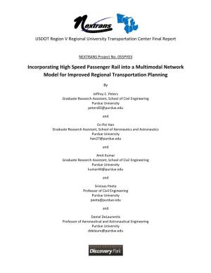 Incorporating High Speed Passenger Rail Into a Multimodal Network Model for Improved Regional Transportation Planning