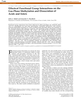 Effects of Functional Group Interactions on the Gas-Phase Methylation and Dissociation of Acids and Esters