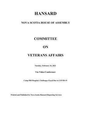 Hansard Nova Scotia House of Assembly