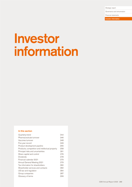 Investor Information Information Investor Information