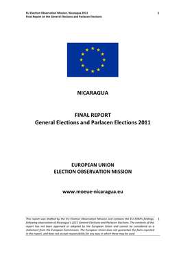 NICARAGUA FINAL REPORT General Elections and Parlacen