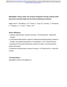 Taking a Wider View of Lysine Methylation Through Computer-Aided Discovery to Provide Insight Into the Human Methyl-Lysine Proteome