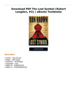 Download PDF the Lost Symbol (Robert Langdon