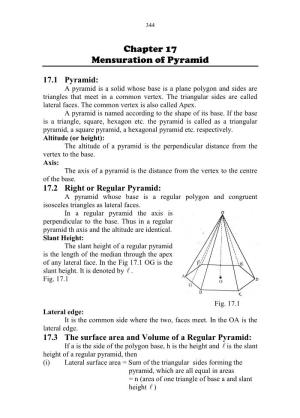 Chapter 17 Mensuration of Pyramid