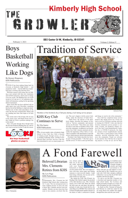Tradition of Service Basketball Working Like Dogs by Kensey Ringenary KHS Publications
