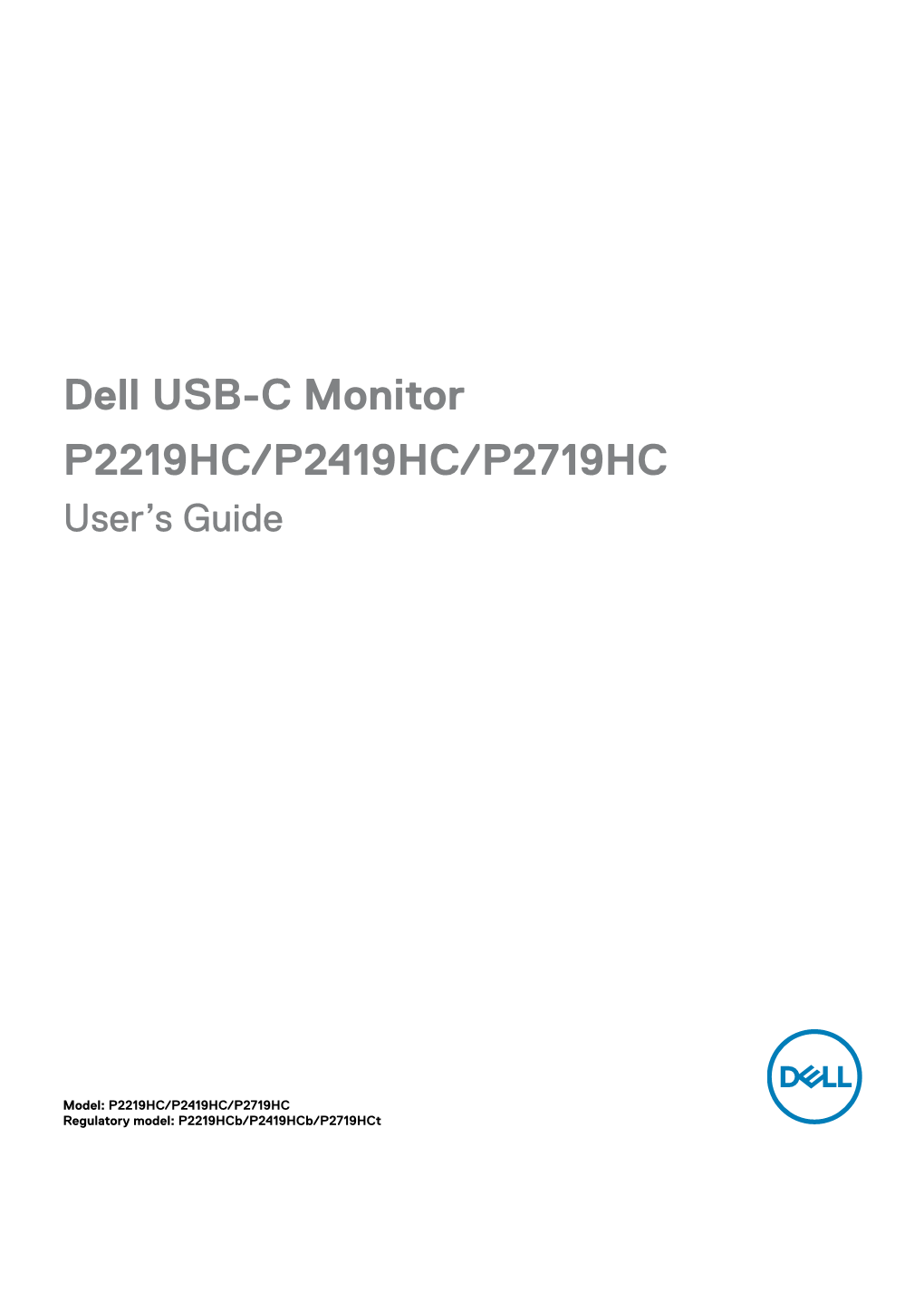 Dell USB-C Monitor P2719HC User's Guide